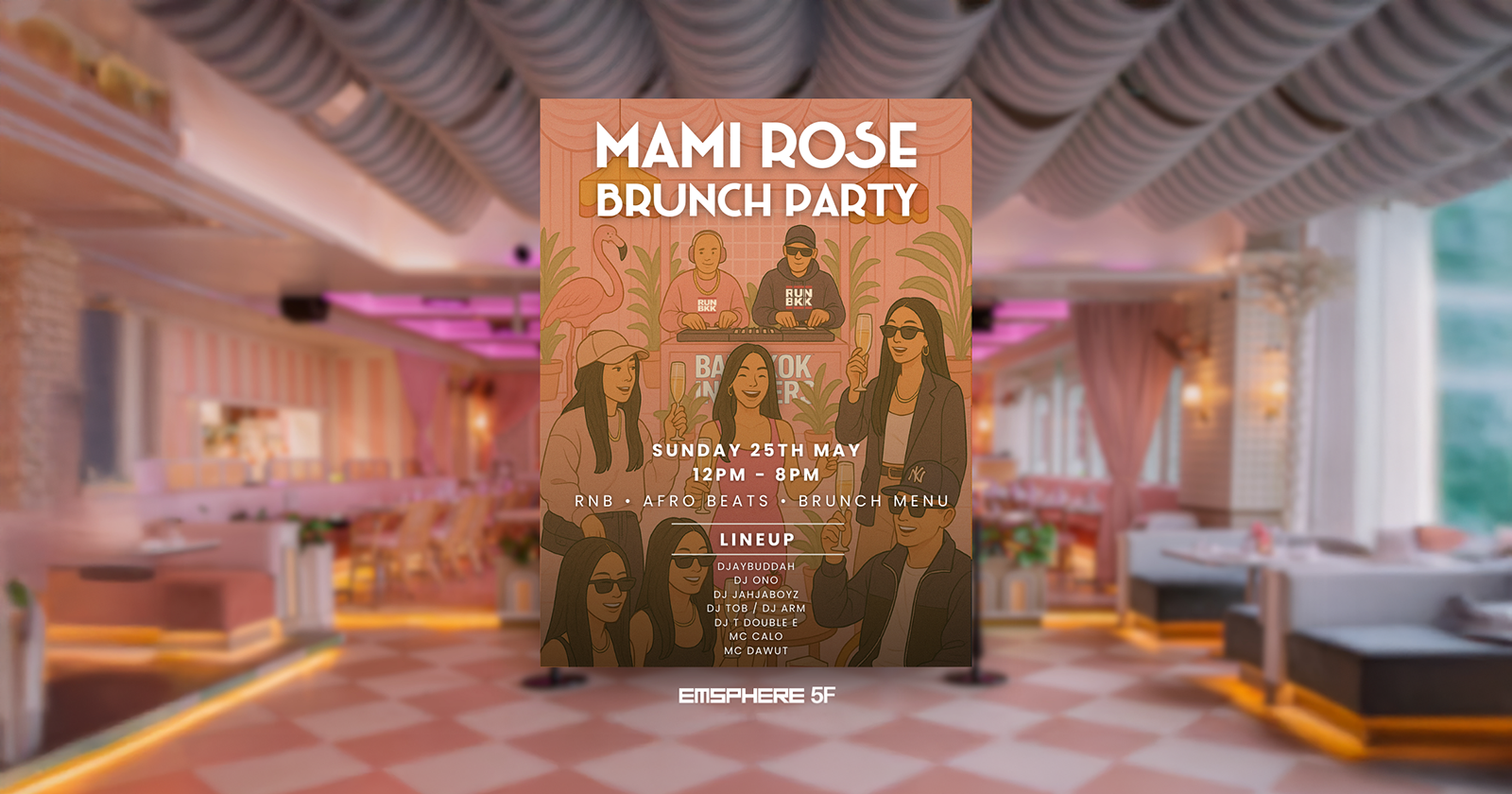 event mami rose brunch party with bangkok invaders