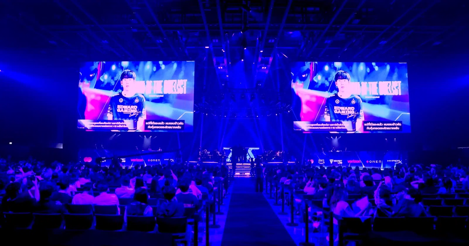 Main stage of Valorant Masters 2025 in Bangkok at UOB Live in EmSphere, right above Mami Rose