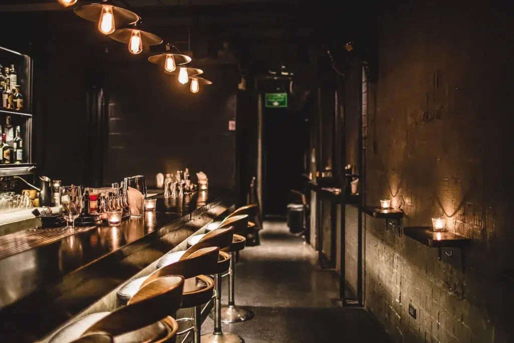 elegant and beautiful interior of Find the locker room bar in bangkok